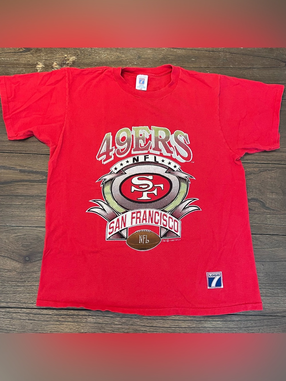 Vintage 49ers Logo 7 1992 T-Shirt Men’s size Large